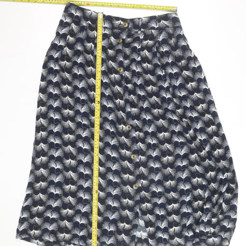 Marks and Spencer Women Blue Floral A-Line Knee Length Skirt Size 12