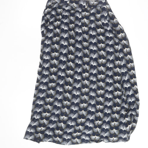 Marks and Spencer Women Blue Floral A-Line Knee Length Skirt Size 12