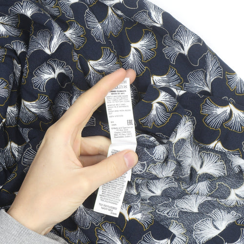Marks and Spencer Women Blue Floral A-Line Knee Length Skirt Size 12
