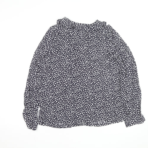 Marks and Spencer Women's Blue Polka Dot Ruffle Blouse Size 12