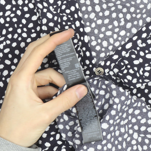 Marks and Spencer Women's Blue Polka Dot Ruffle Blouse Size 12