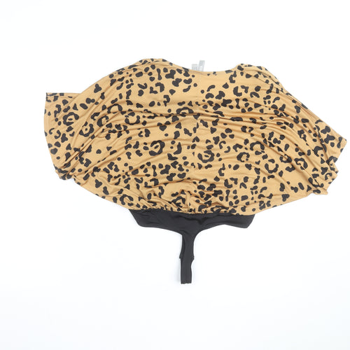 ASOS Women Beige Leopard Print One Piece Swimwear UK 10