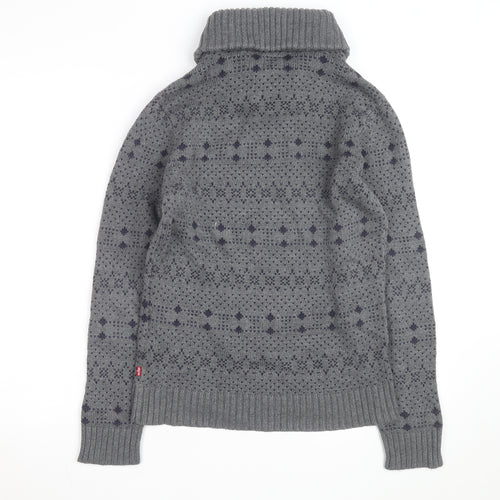 Levi's Men's Grey Shawl Collar Knit Pullover Jumper Size S