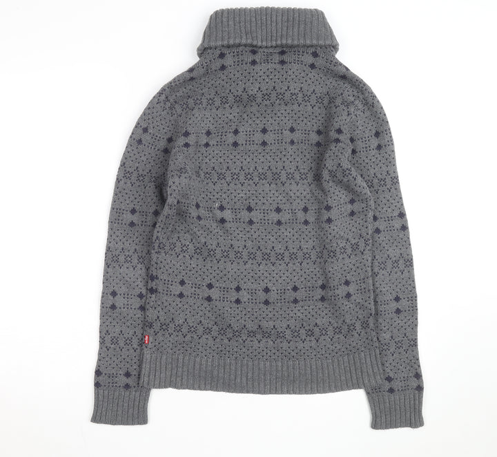 Levi's Men's Grey Shawl Collar Knit Pullover Jumper Size S