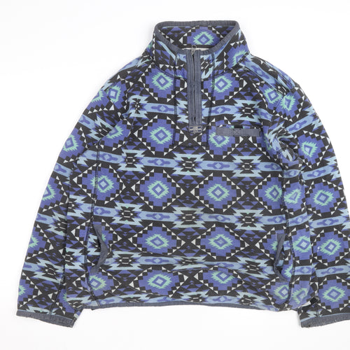 Joe Browns Men's Blue Aztec 1/4 Zip Cotton Sweatshirt XL