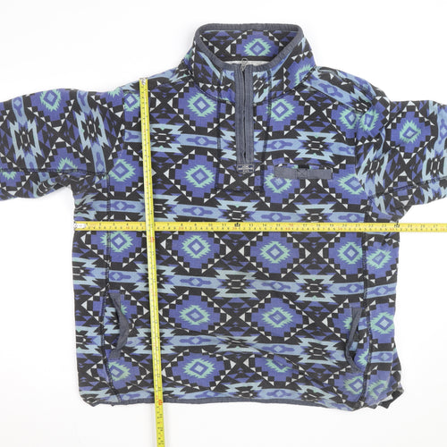 Joe Browns Men's Blue Aztec 1/4 Zip Cotton Sweatshirt XL