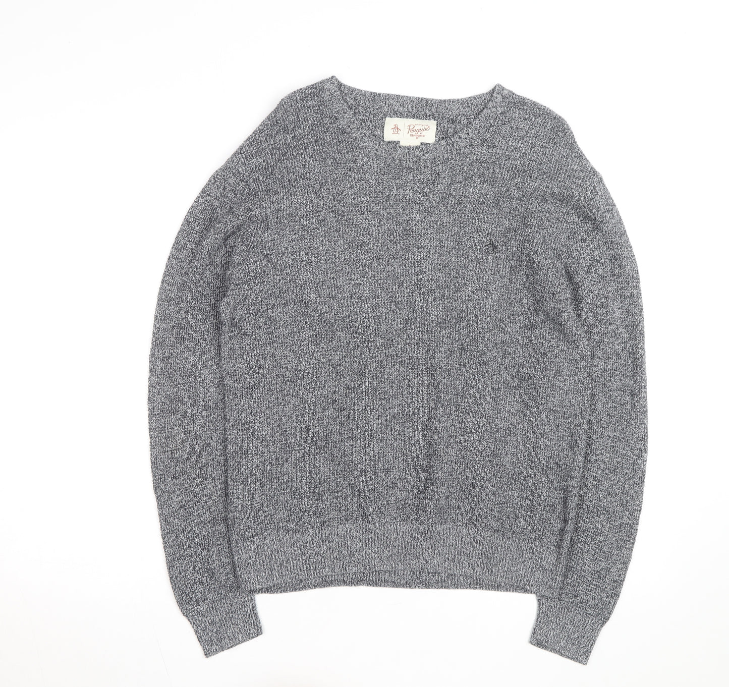 Original Penguin Men's Grey Knit Crew Neck Jumper Size M