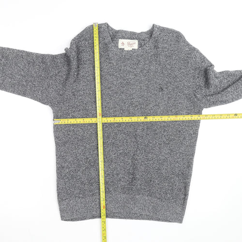 Original Penguin Men's Grey Knit Crew Neck Jumper Size M