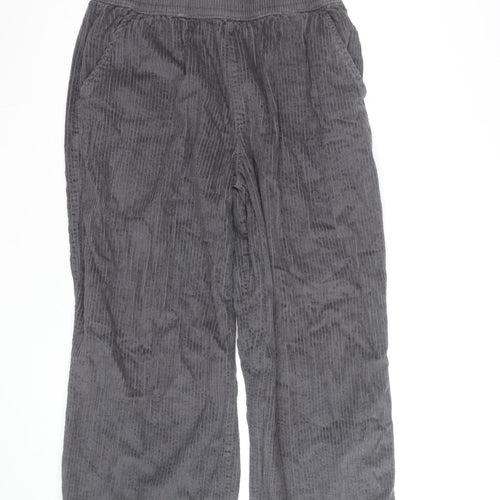 ASOS DESIGN Women Grey Corduroy Wide-Leg Trousers UK 14