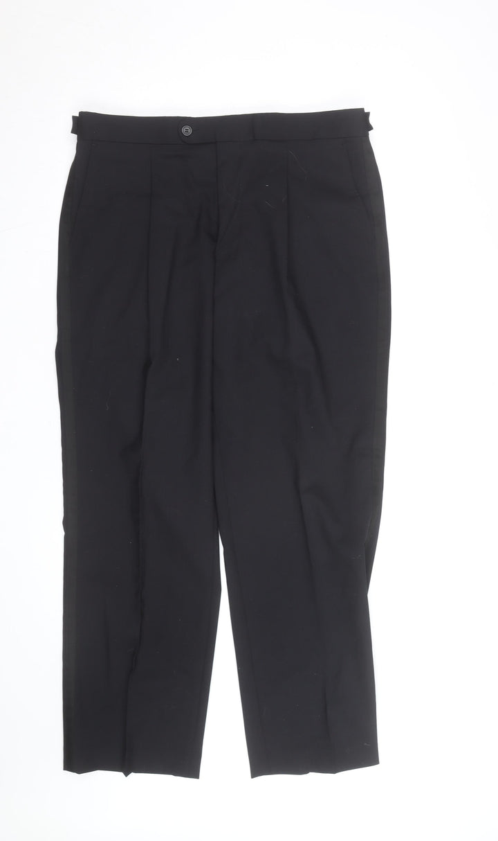 Taylor & Wright Men's Black 36S Pleated Dress Trousers