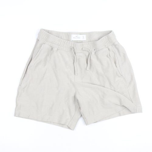Hollister Men’s Beige Sweat Shorts Size S Elastic Waist Casual