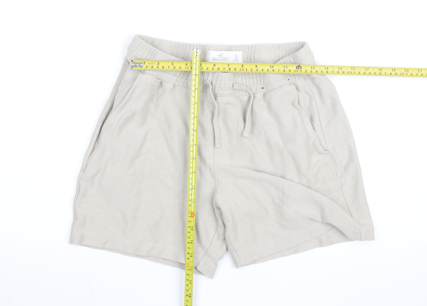 Hollister Men’s Beige Sweat Shorts Size S Elastic Waist Casual