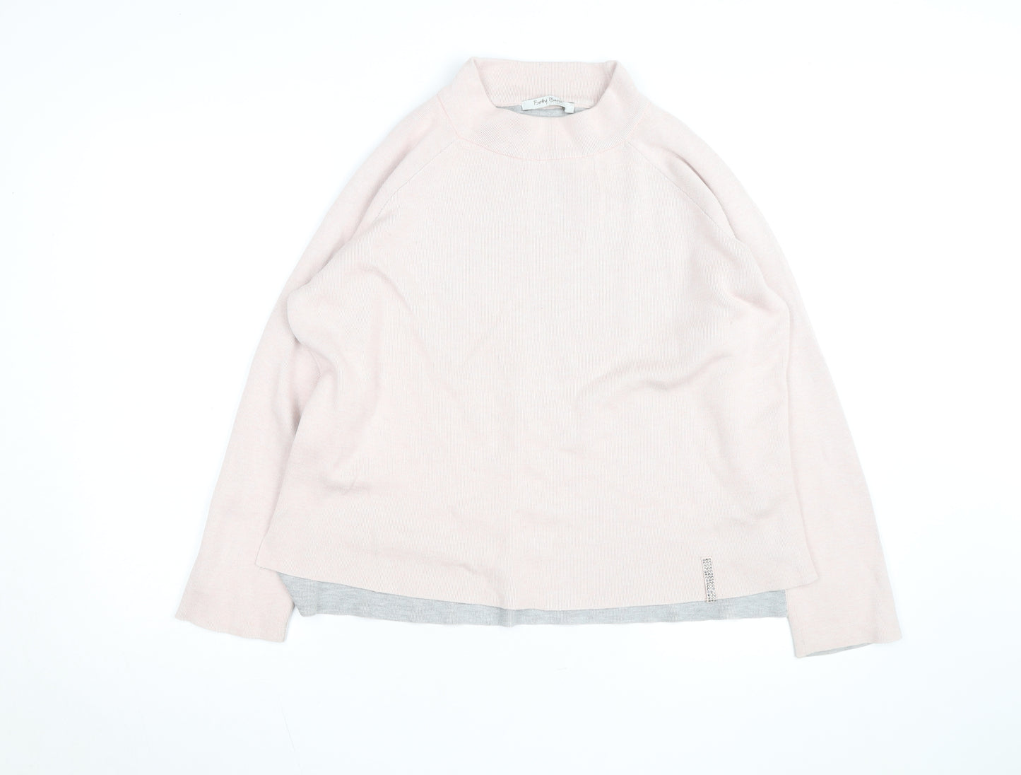 Betty Barclay Women’s Pink Mock Neck Long Sleeve Pullover Jumper Size 12