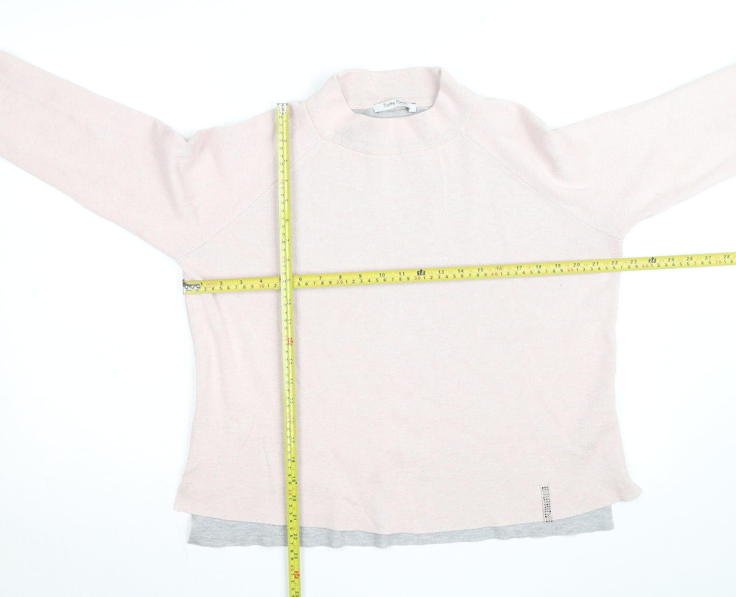 Betty Barclay Women’s Pink Mock Neck Long Sleeve Pullover Jumper Size 12