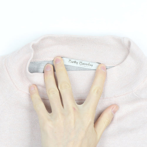 Betty Barclay Women’s Pink Mock Neck Long Sleeve Pullover Jumper Size 12