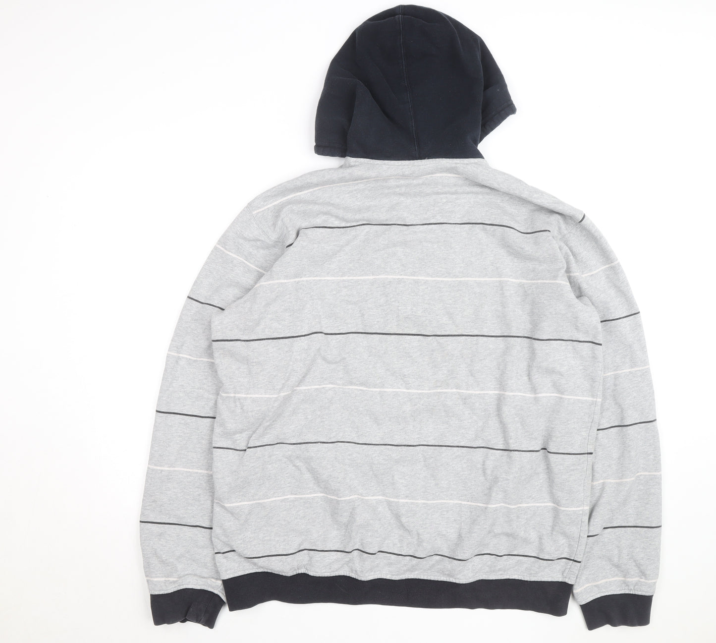 Adidas Men's Grey Striped NBA Pullover Hoodie Size L