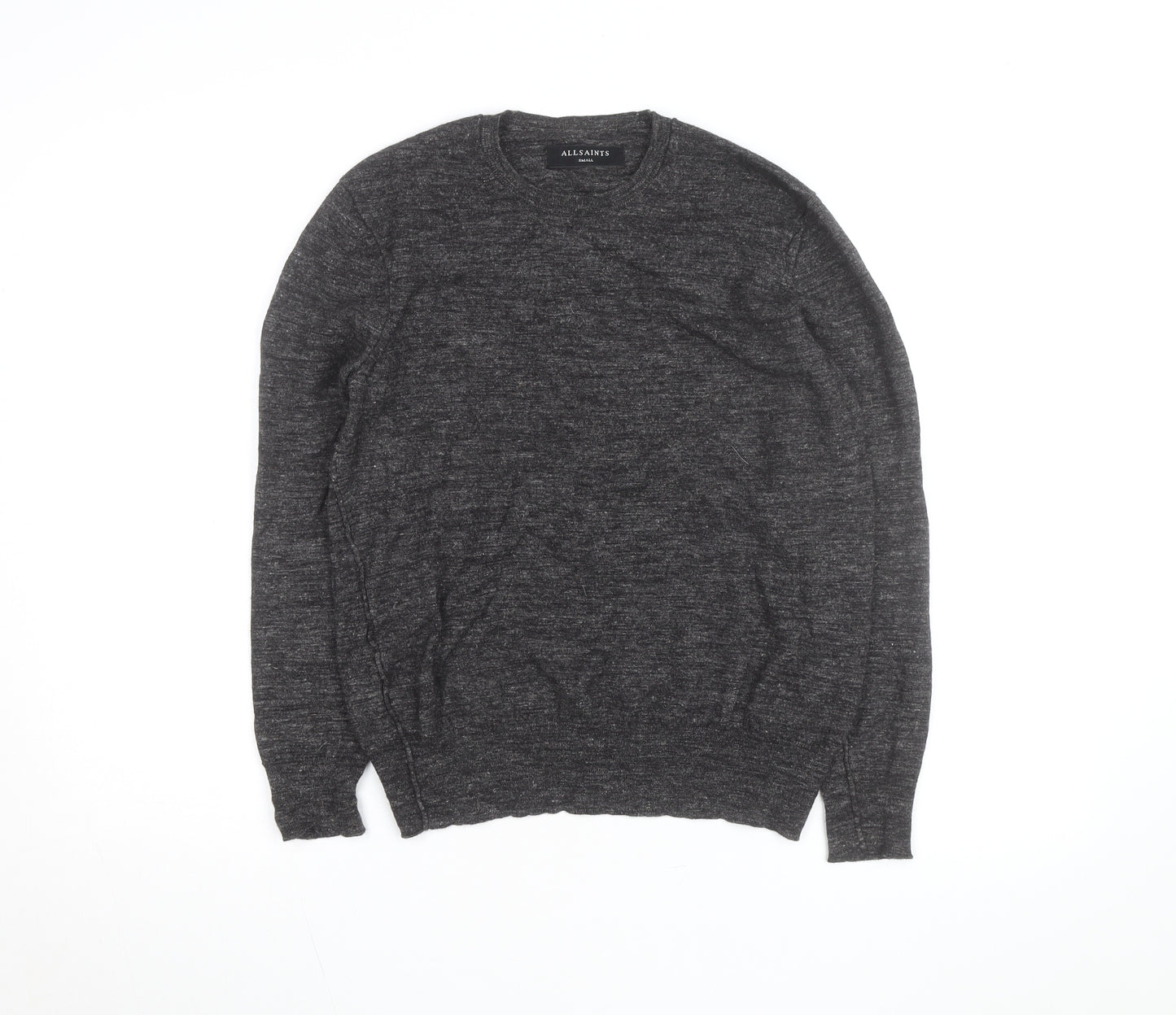 AllSaints Men’s Grey Wool Crew Neck Jumper Size S