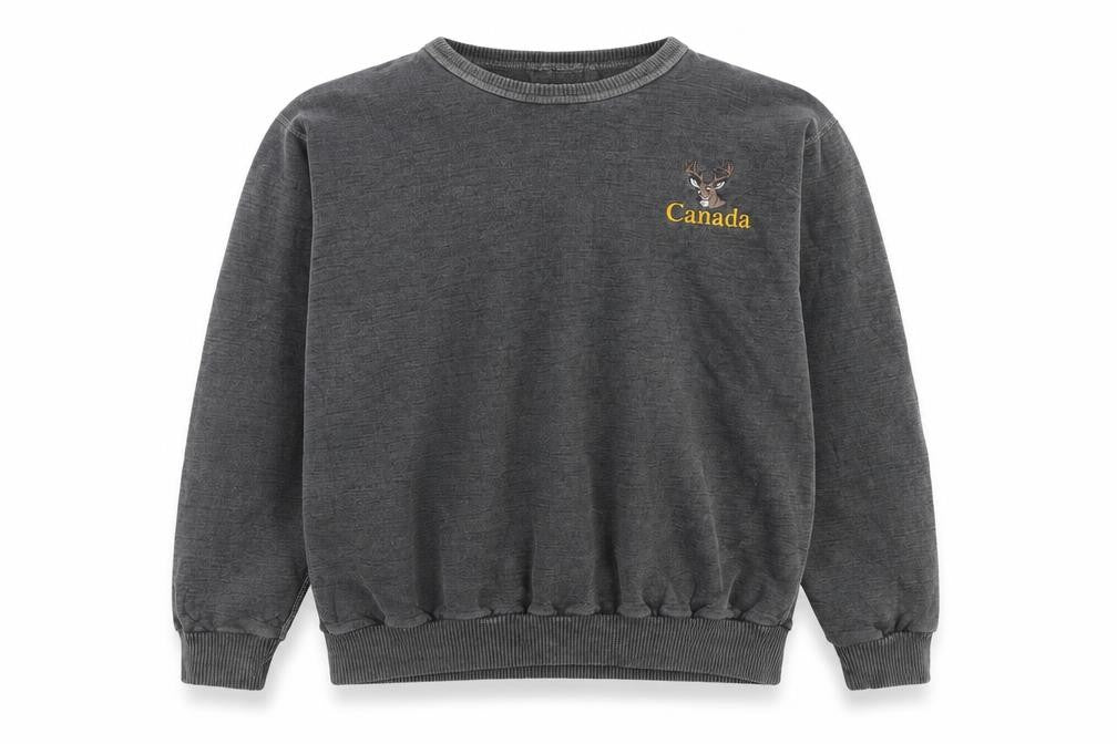 Front view of Non-Fiction Men’s Grey Embroidered Canada Fleece Sweatshirt L
