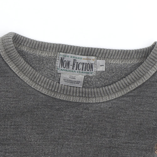 Non-Fiction Men’s Grey Embroidered Canada Fleece Sweatshirt L