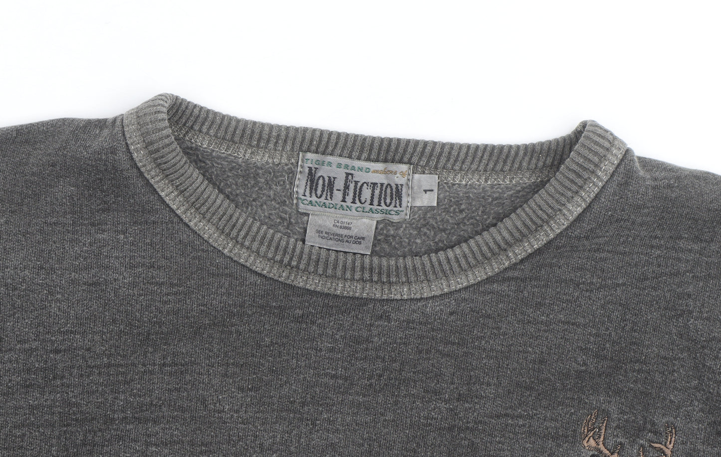 Non-Fiction Men’s Grey Embroidered Canada Fleece Sweatshirt L