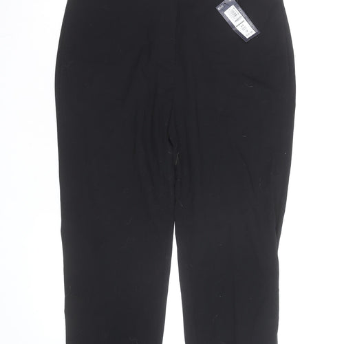 Marks and Spencer Women Black Size 14 Straight Leg Trousers