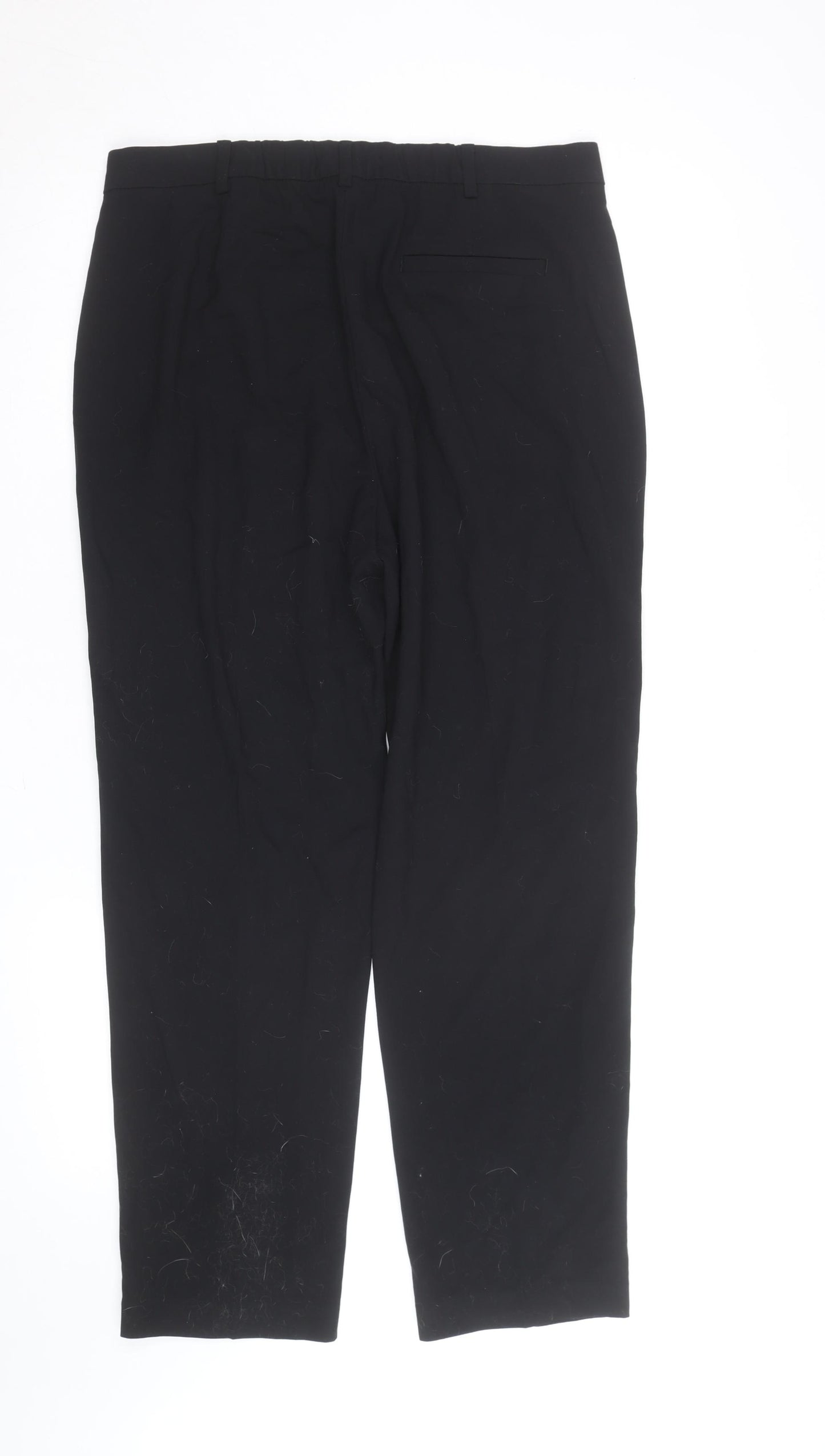 Marks and Spencer Women Black Size 14 Straight Leg Trousers