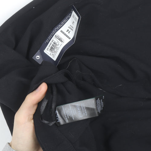 Marks and Spencer Women Black Size 14 Straight Leg Trousers