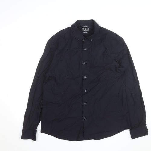Marks and Spencer Autograph Black Regular Fit Long Sleeve Performance Shirt Men L