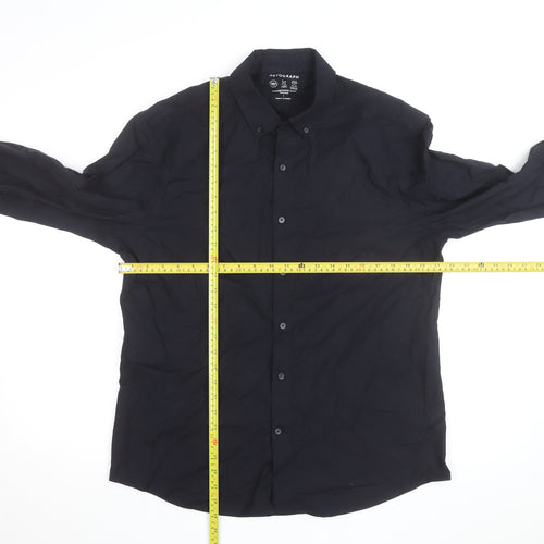 Marks and Spencer Autograph Black Regular Fit Long Sleeve Performance Shirt Men L