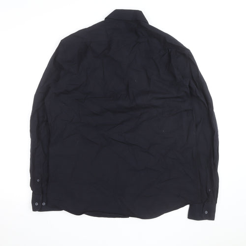 Marks and Spencer Autograph Black Regular Fit Long Sleeve Performance Shirt Men L