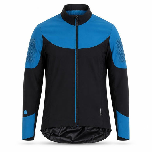 Decathlon Men's Black Blue Softshell Cycling Track Jacket M