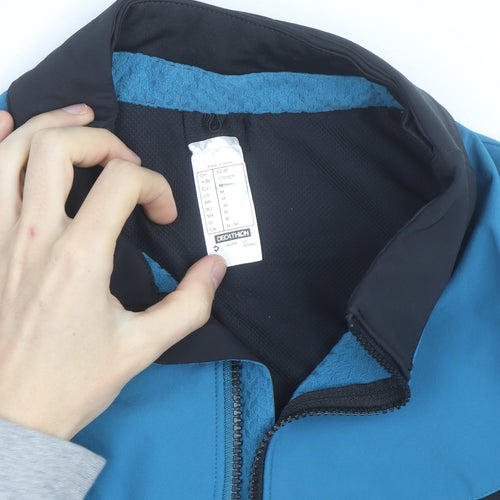 Decathlon Men's Black Blue Softshell Cycling Track Jacket M