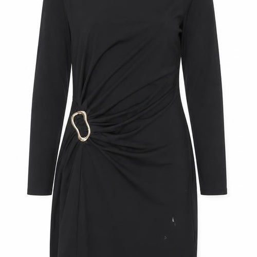 Marks and Spencer Women’s Black Size 14 Bodycon Dress with Buckle Detail