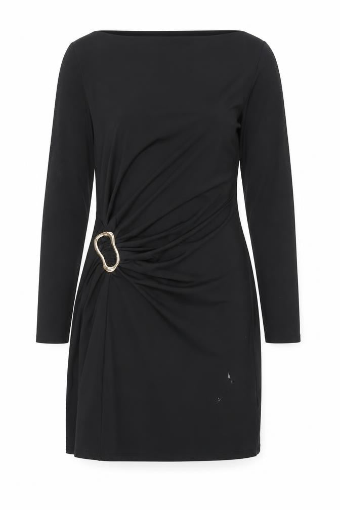 Marks and Spencer Women’s Black Size 14 Bodycon Dress with Buckle Detail