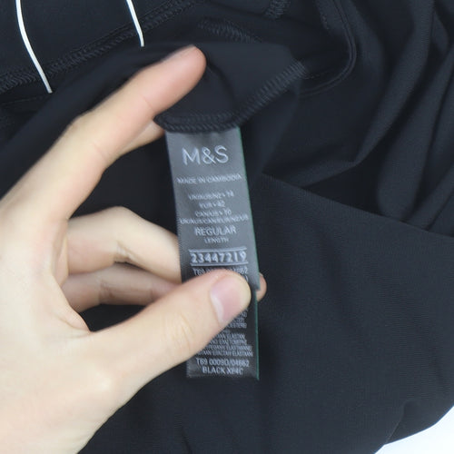 Marks and Spencer Women’s Black Size 14 Bodycon Dress with Buckle Detail