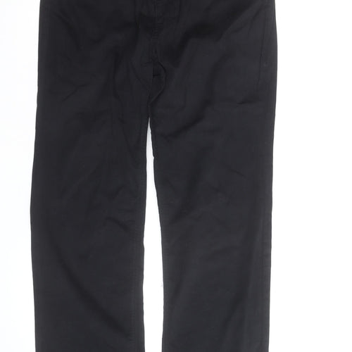 Marks and Spencer Blue Harbour Black Mens Chino Trousers 34W 31L Cotton Blend