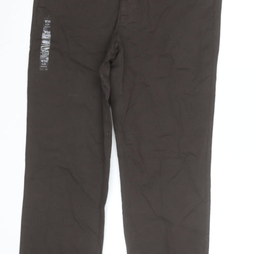 Marks and Spencer Men's Brown Chino Trousers W34 L31 Regular Fit