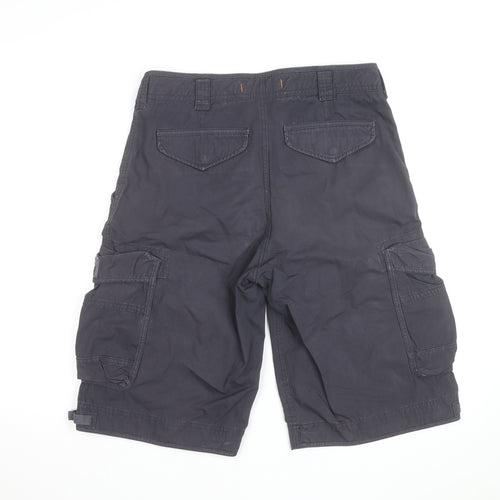 North Coast Mens Black Cargo Shorts W32 Regular Fit Cotton