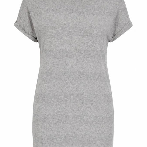 Monsoon Women Grey Knit Shift Dress Size S Short Sleeve Crew Neck