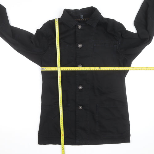 La Redoute Men’s Black Cotton Button-Up Workwear Shirt Jacket M