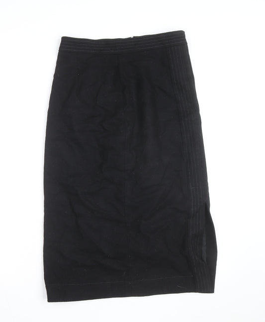 Boden Women's Black Cotton Pencil Skirt Size 12 Knee Length