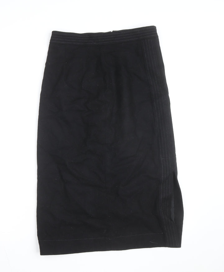 Boden Women's Black Cotton Pencil Skirt Size 12 Knee Length