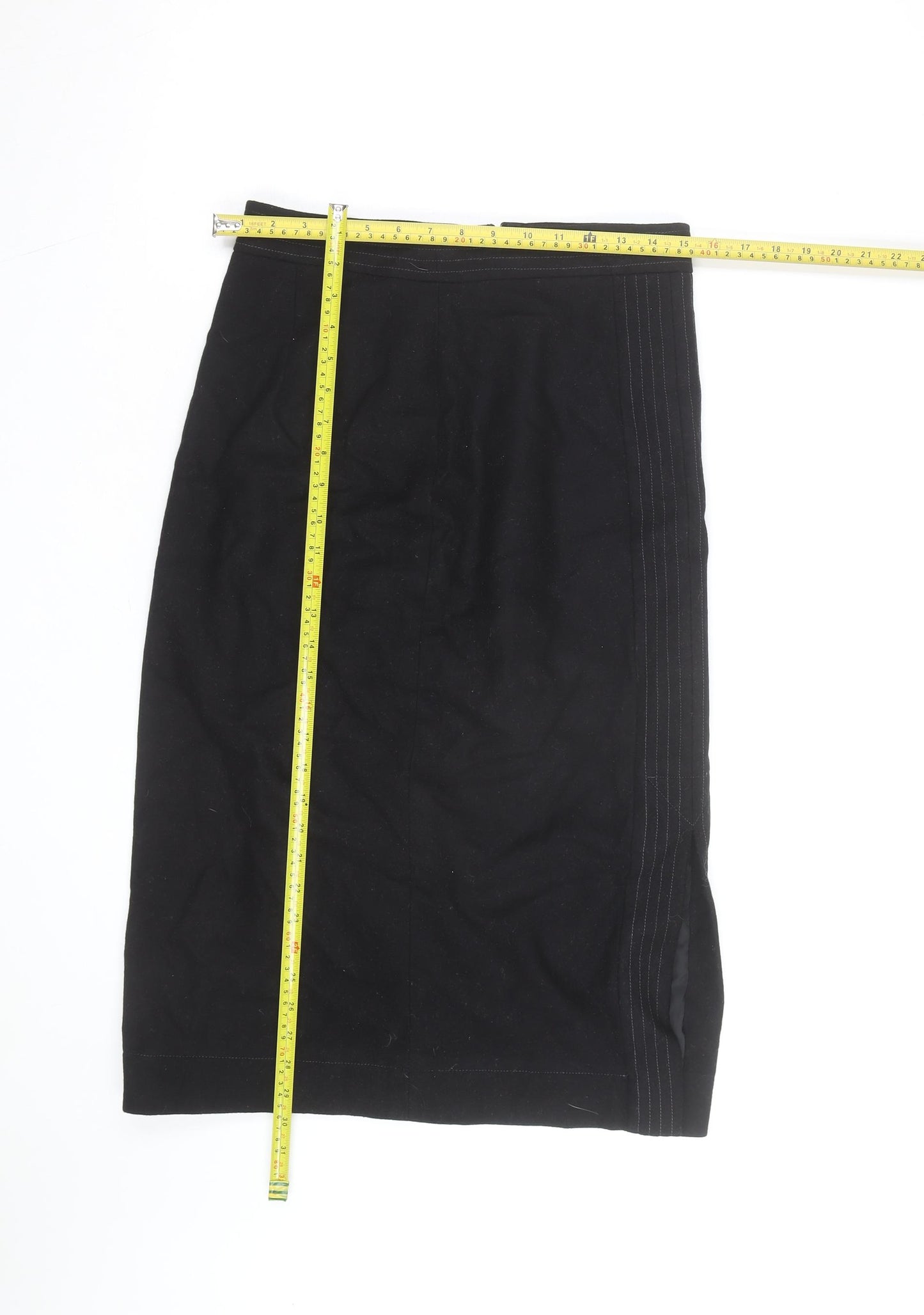 Boden Women's Black Cotton Pencil Skirt Size 12 Knee Length