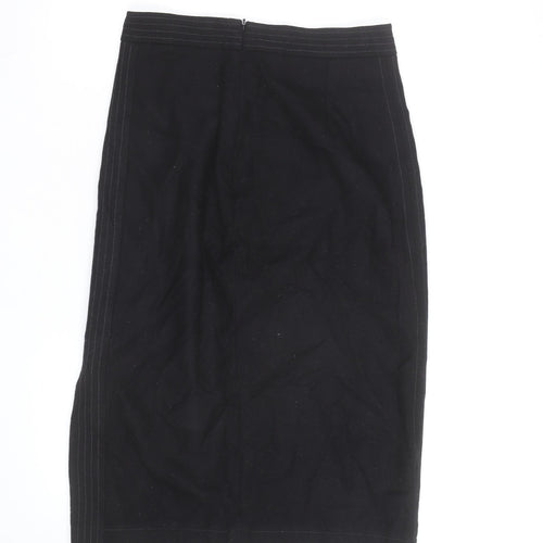 Boden Women's Black Cotton Pencil Skirt Size 12 Knee Length