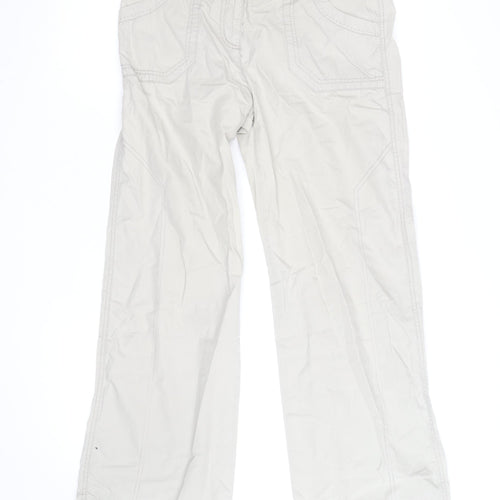 Marks and Spencer Womens Beige Cargo Trousers UK 12 Cotton Relaxed Fit