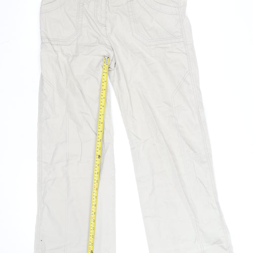 Marks and Spencer Womens Beige Cargo Trousers UK 12 Cotton Relaxed Fit