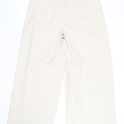 Marks and Spencer Women’s Beige Wide-Leg Cotton Trousers Size 12