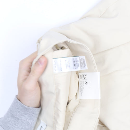 Marks and Spencer Women’s Beige Wide-Leg Cotton Trousers Size 12
