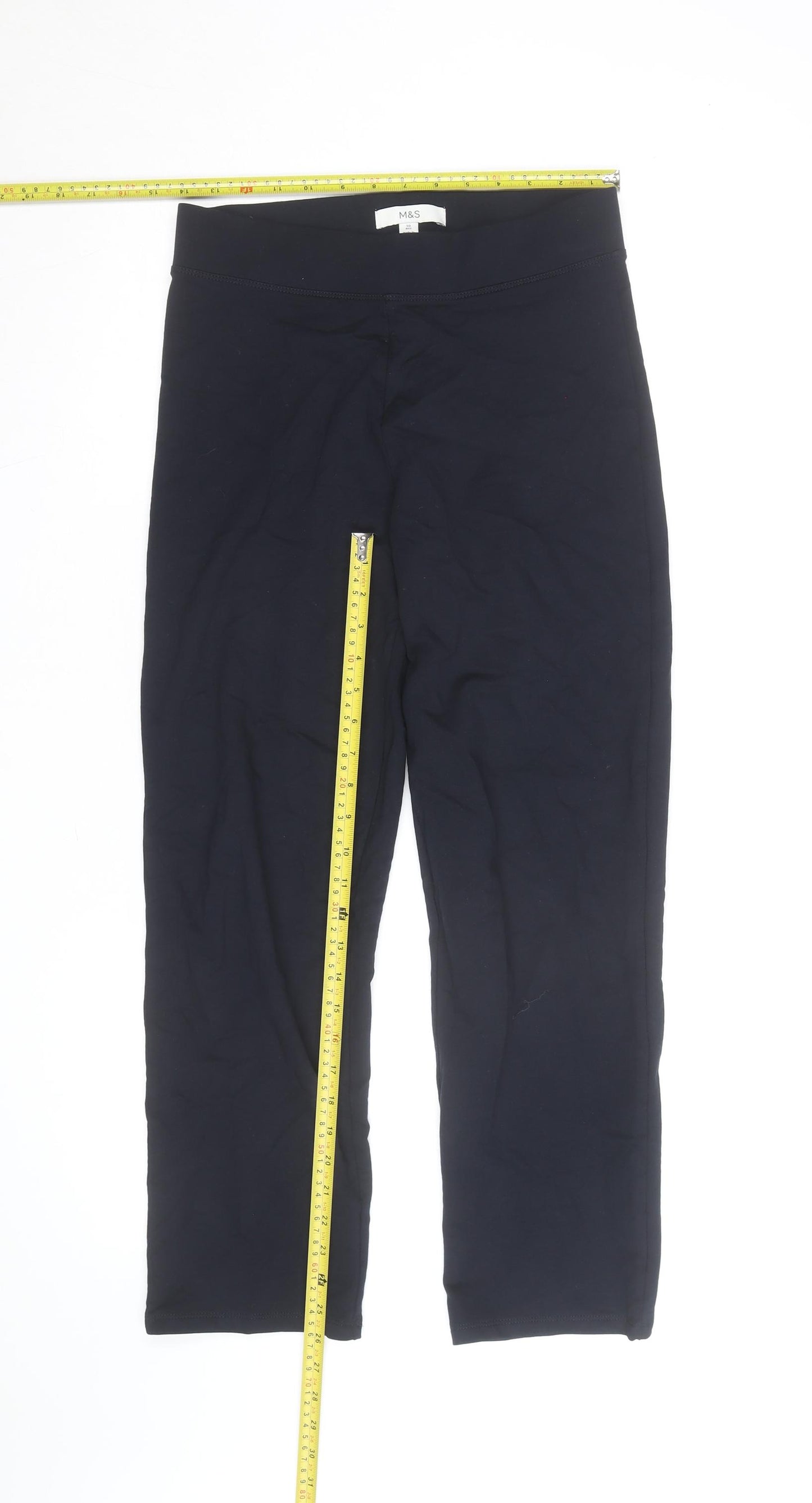 Marks and Spencer Women's Black Cotton Stretch Leggings Size 10