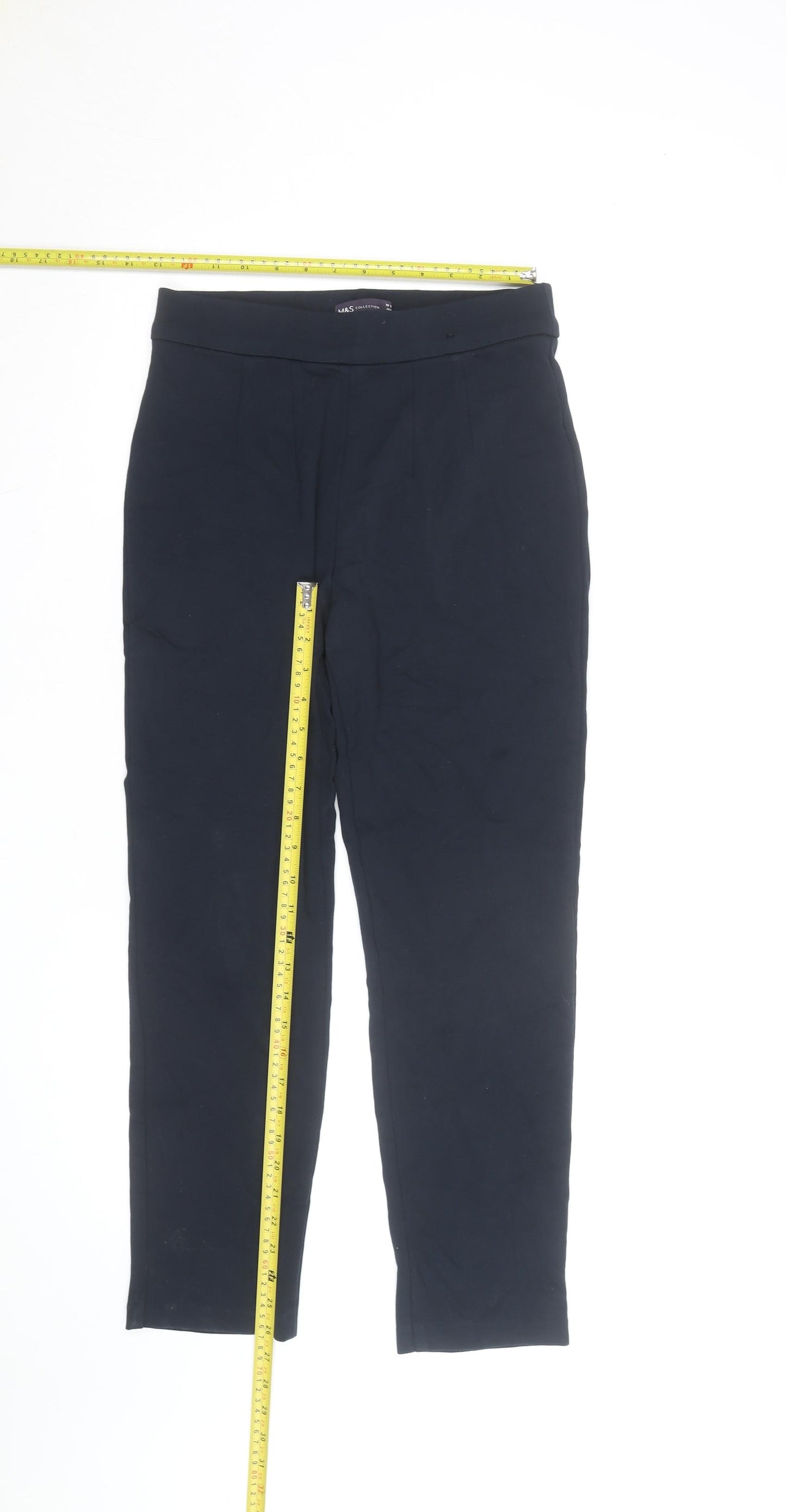 Marks and Spencer Womens Blue Size 10 Stretch Straight Leg Trousers